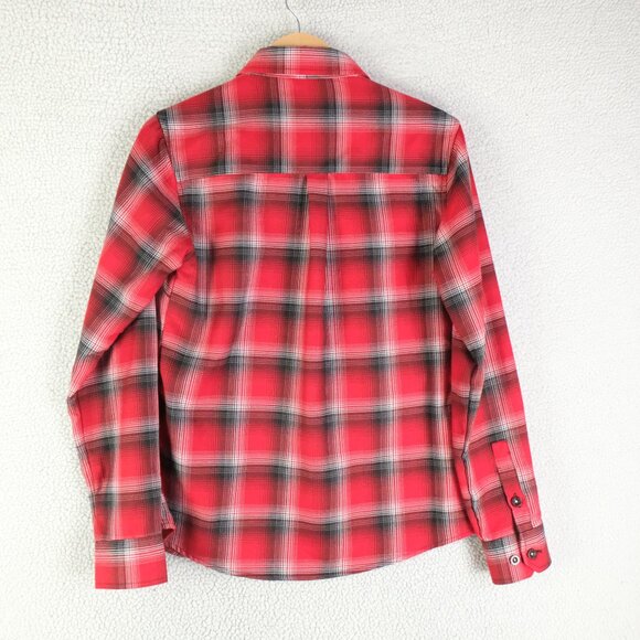Dixxon Shirt Mens Medium Red Black Plaid Flannel Button Up So Cal D Tech - Picture 3 of 8